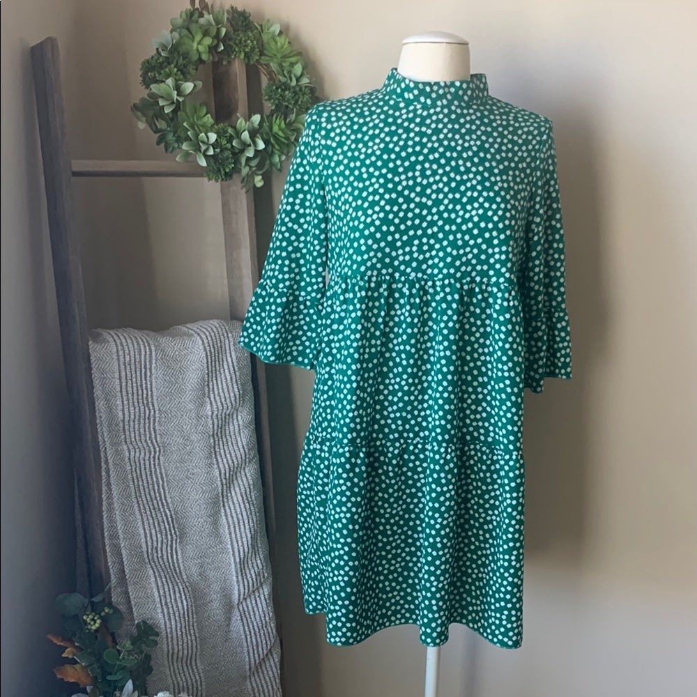 SHEIN green flower dress